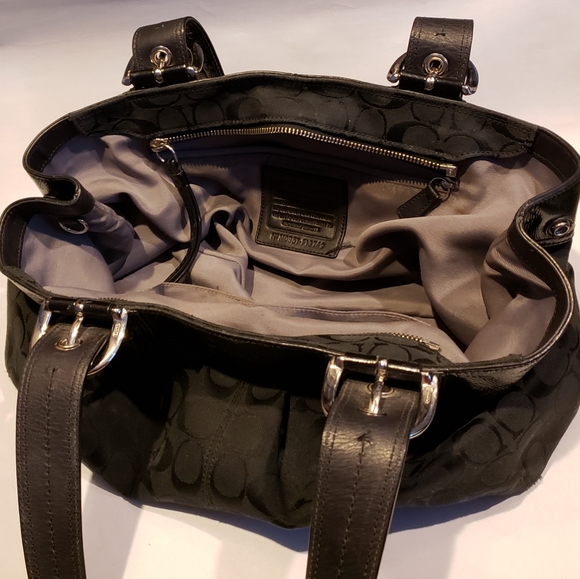 Coach SOHO Signature Black Shoulder Bag - Picture 9 of 11
